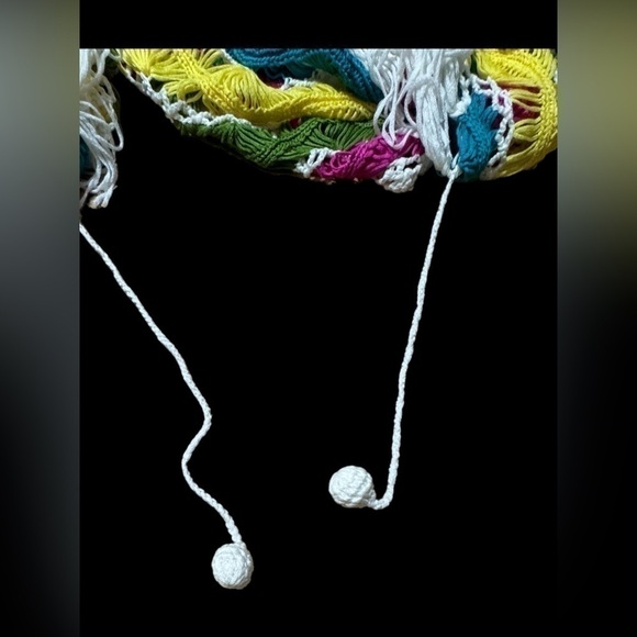 Boho Coachella Fringe Shawl Wrap Tie Crochet Tassels Macrame Style - Picture 13 of 15